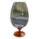 Vase bombé sur pied ambré vintage