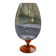 Vase bombé sur pied ambré vintage