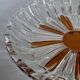 Vintage cut crystal pocket bowl with amber centre – 1960s/70s