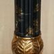 Pair of lacquered torchère columns in Chinoiserie neoclassical style.