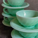 Six opaline cups