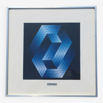 Op Art : Vasarely. Art Print cinétique. Vintage 70s