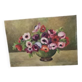 Anemones panel painting