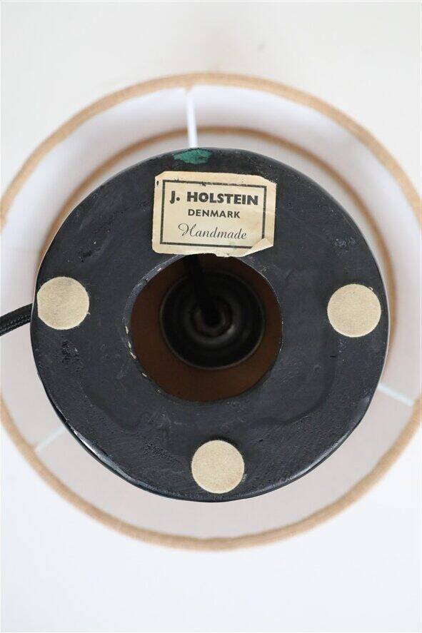 Rare Jørgen Holstein ceramic table lamp / mid-century Danish modern design / lamp / turquoise / 1960s / 1970s