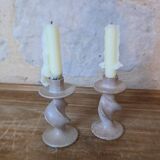 Vintage Soapstone Twisted Candlestick Duo?
