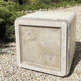 Large beige Eternit cube planter
