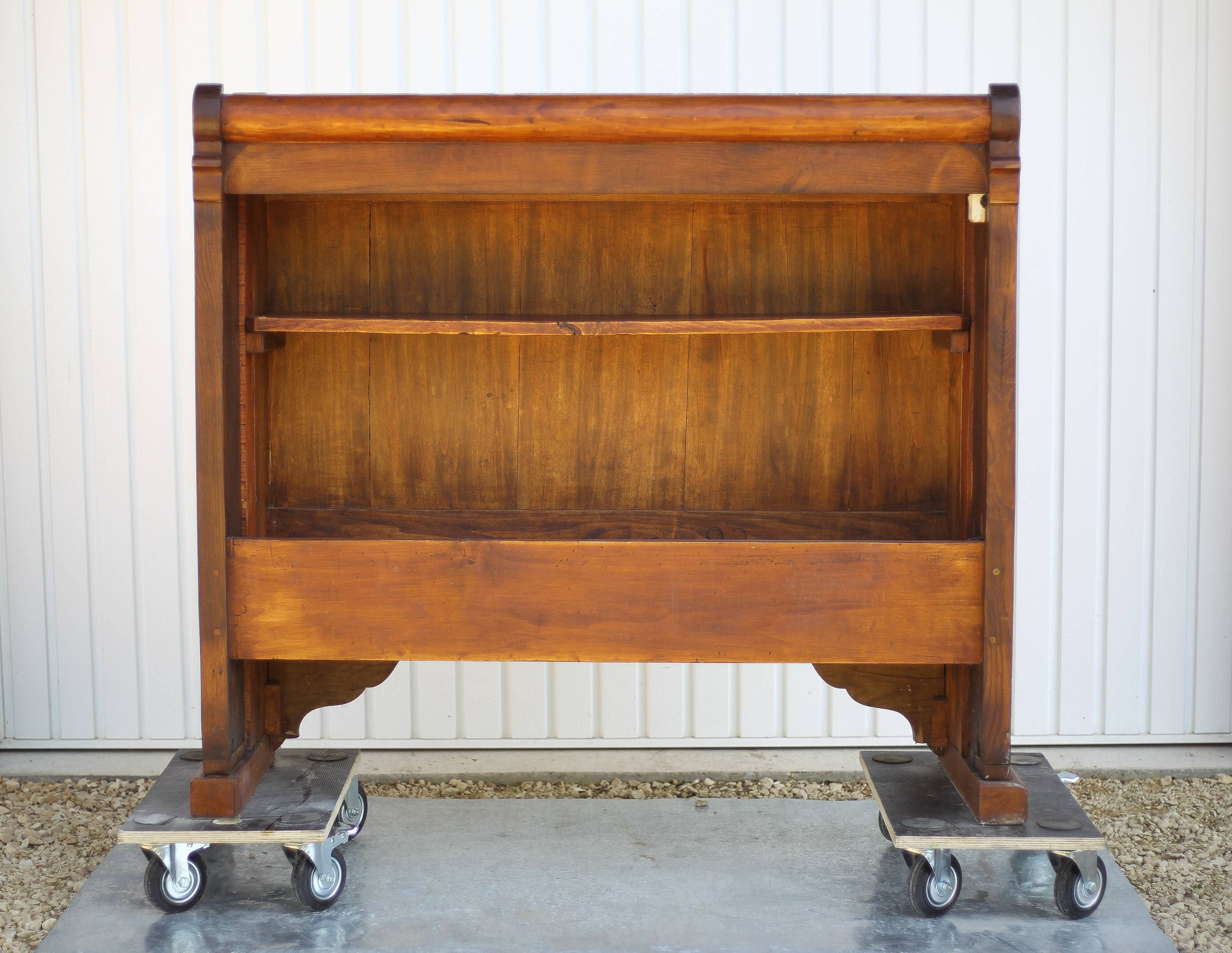 Handcrafted wooden bar, mirror bar and marble slab, wooden furniture