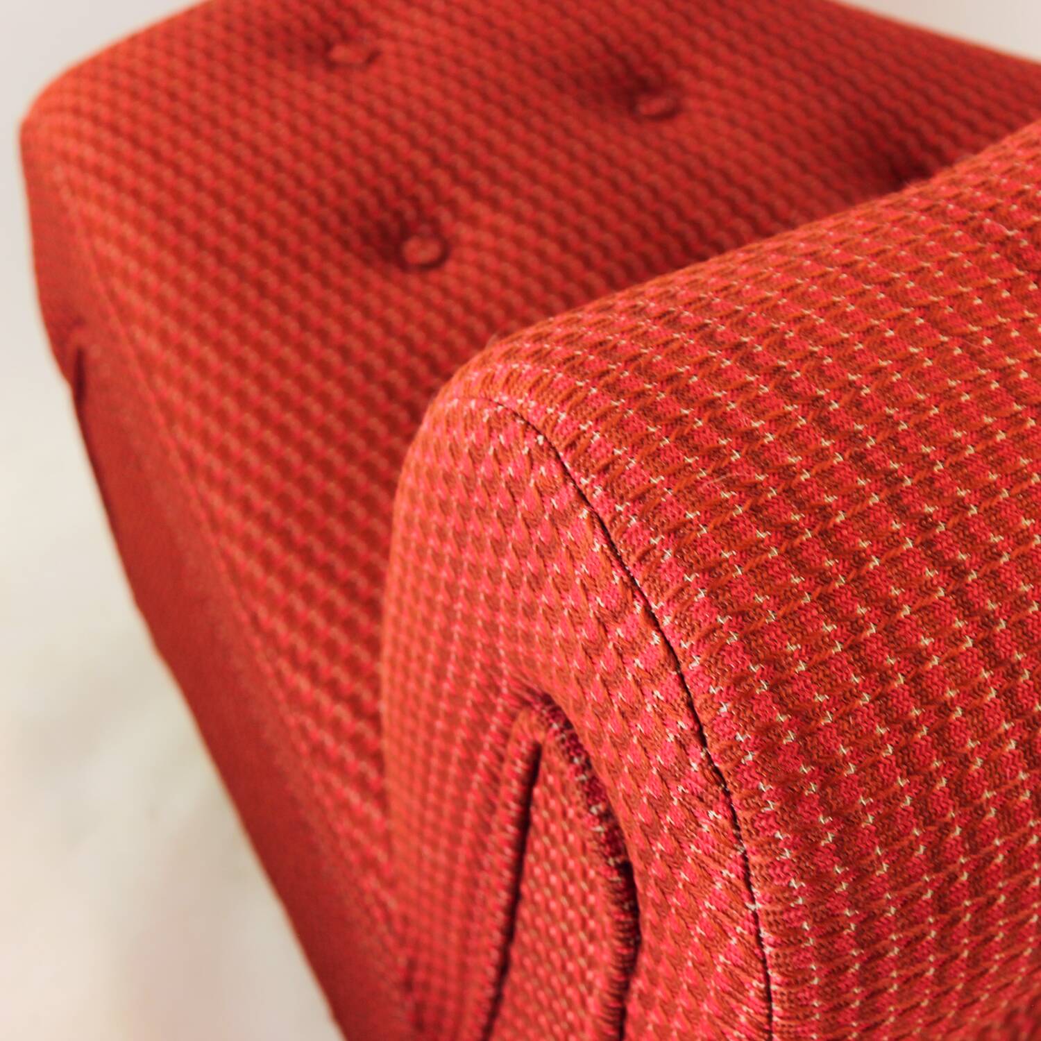 Space Age Modular Curved Sofa In Original Red Fabric, Tatra 1970s