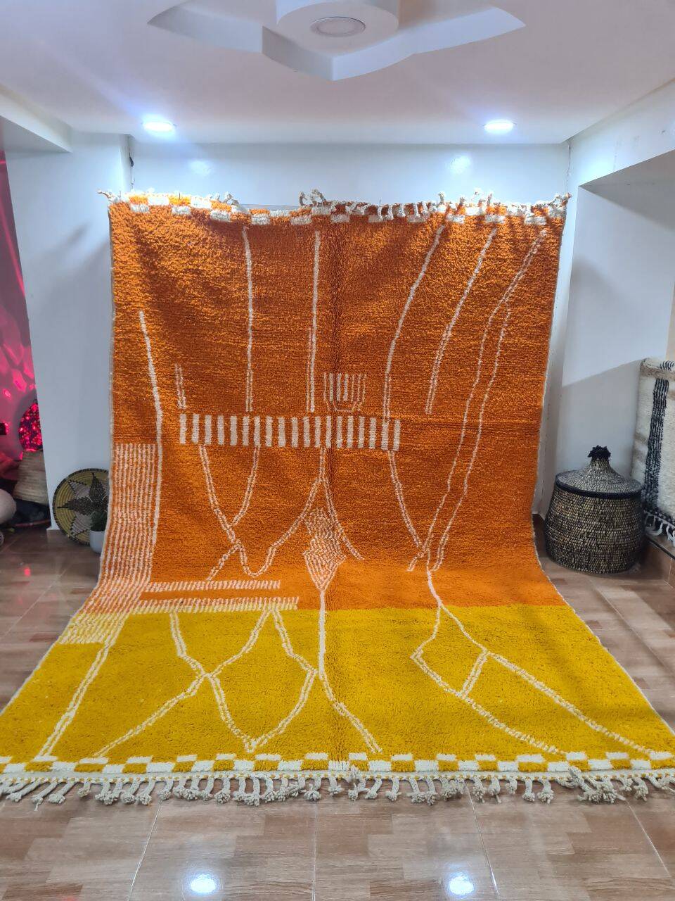 Handmade wool Berber rug 300 x 200 cm