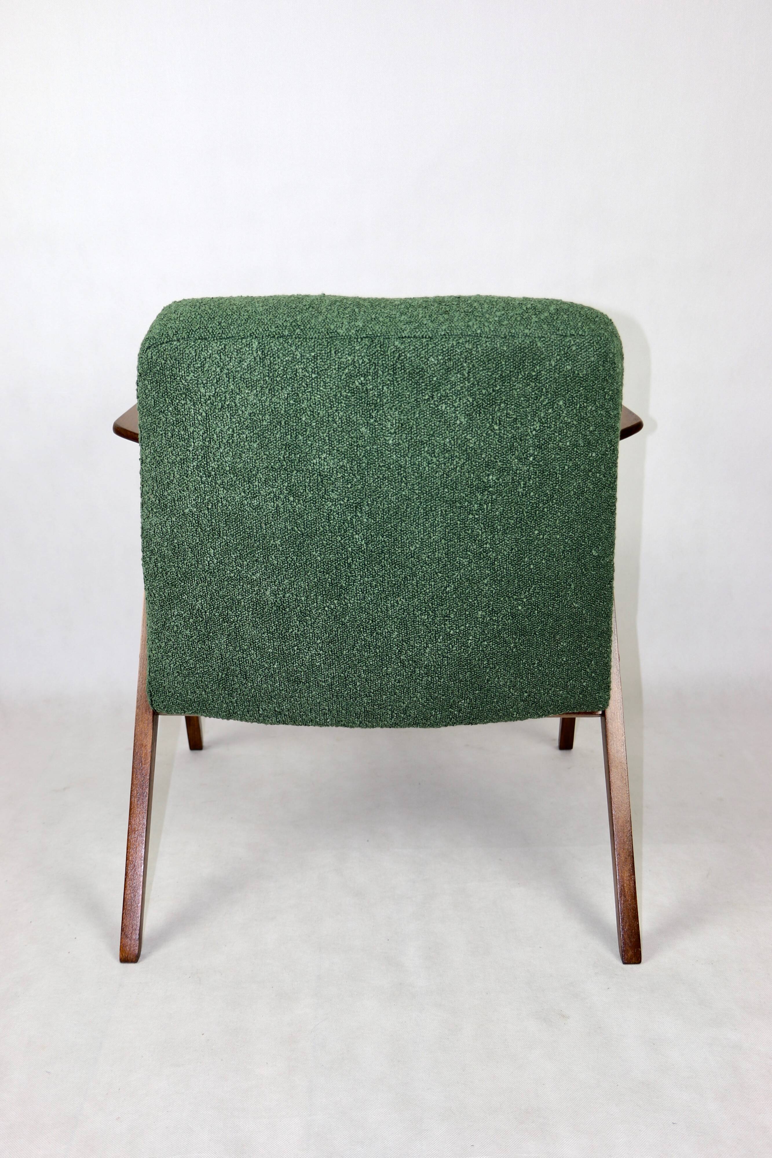 Green Boucle Bunny Armchair by Józef Chierowski, 1970s