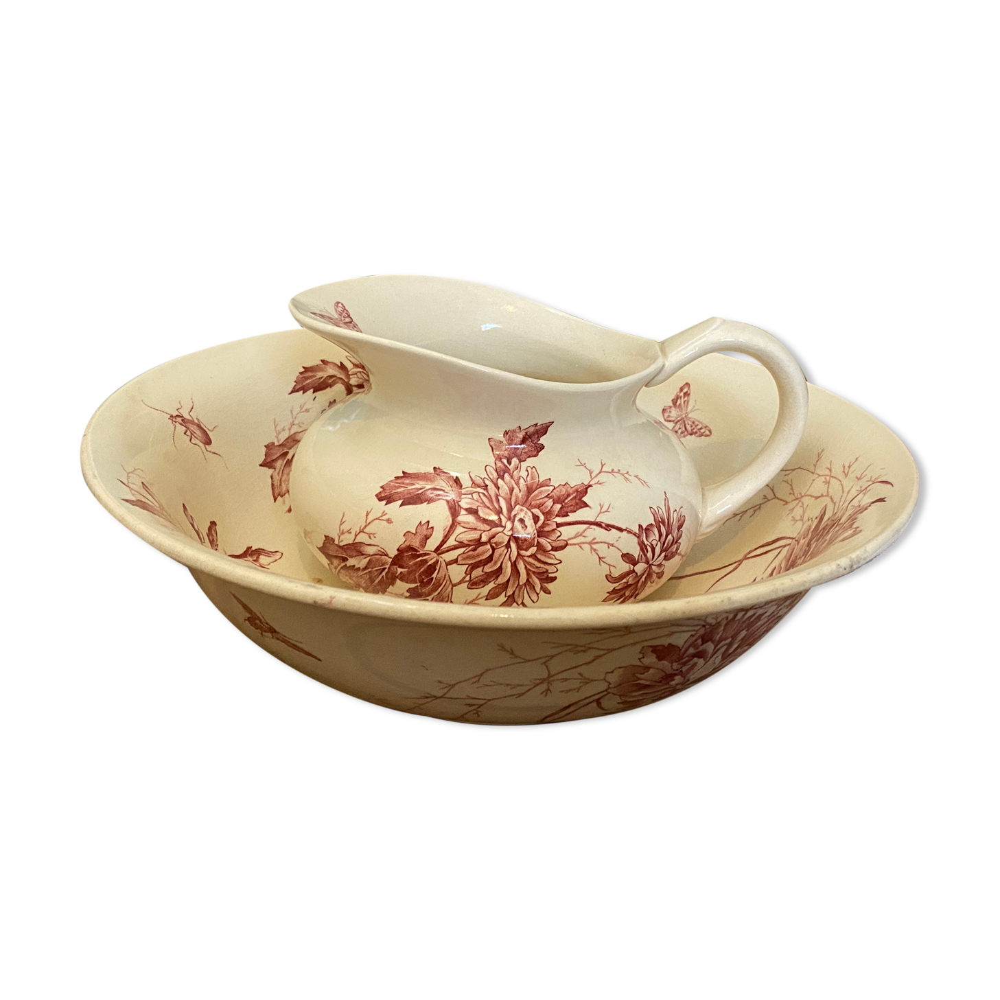 Rare and antique French ironstone Toilet Set (1875)