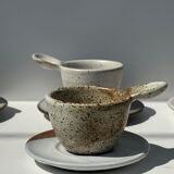 Modular Indonesian ceramic tableware service (6 elements + cups)
