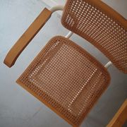 B64 armchair in white metal and canning by Marcel Breuer, Italy