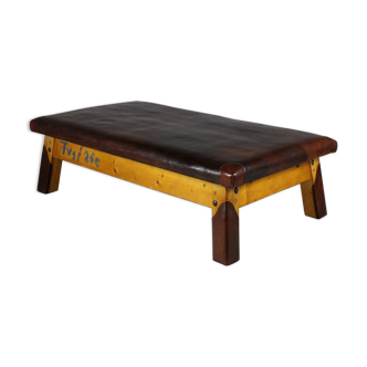 Table de gymnastique en cuir, années 1930