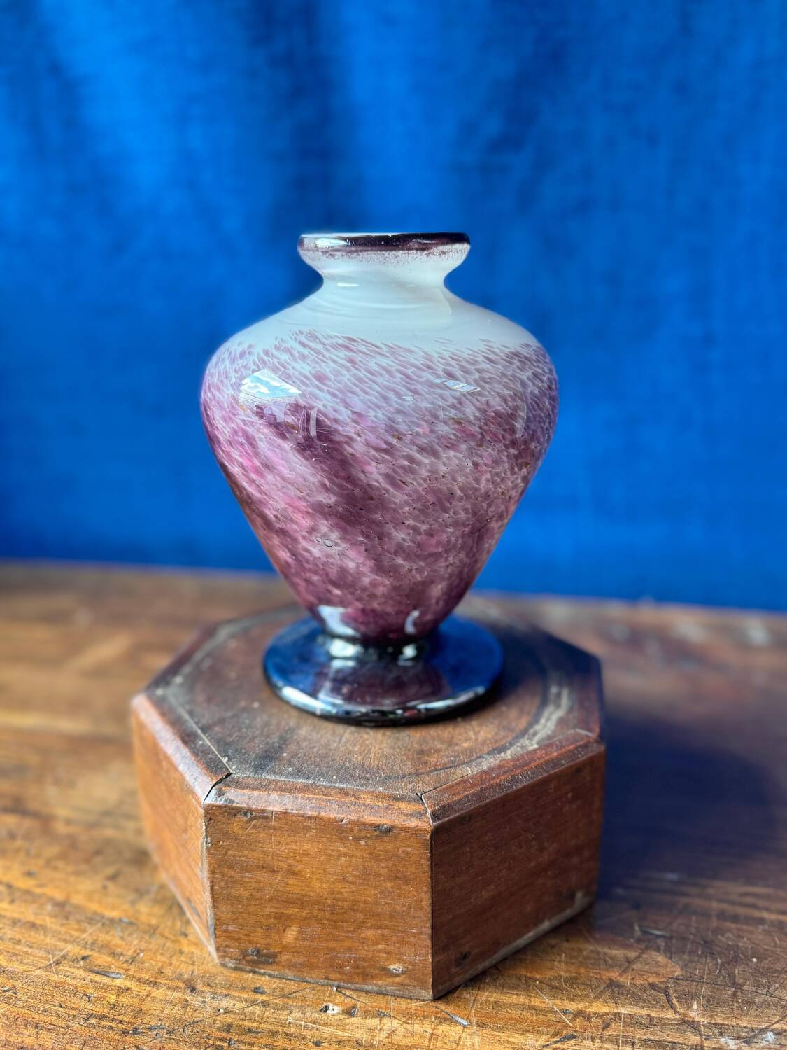 Round blown glass vase from Biot by Jean-Claude Novaro