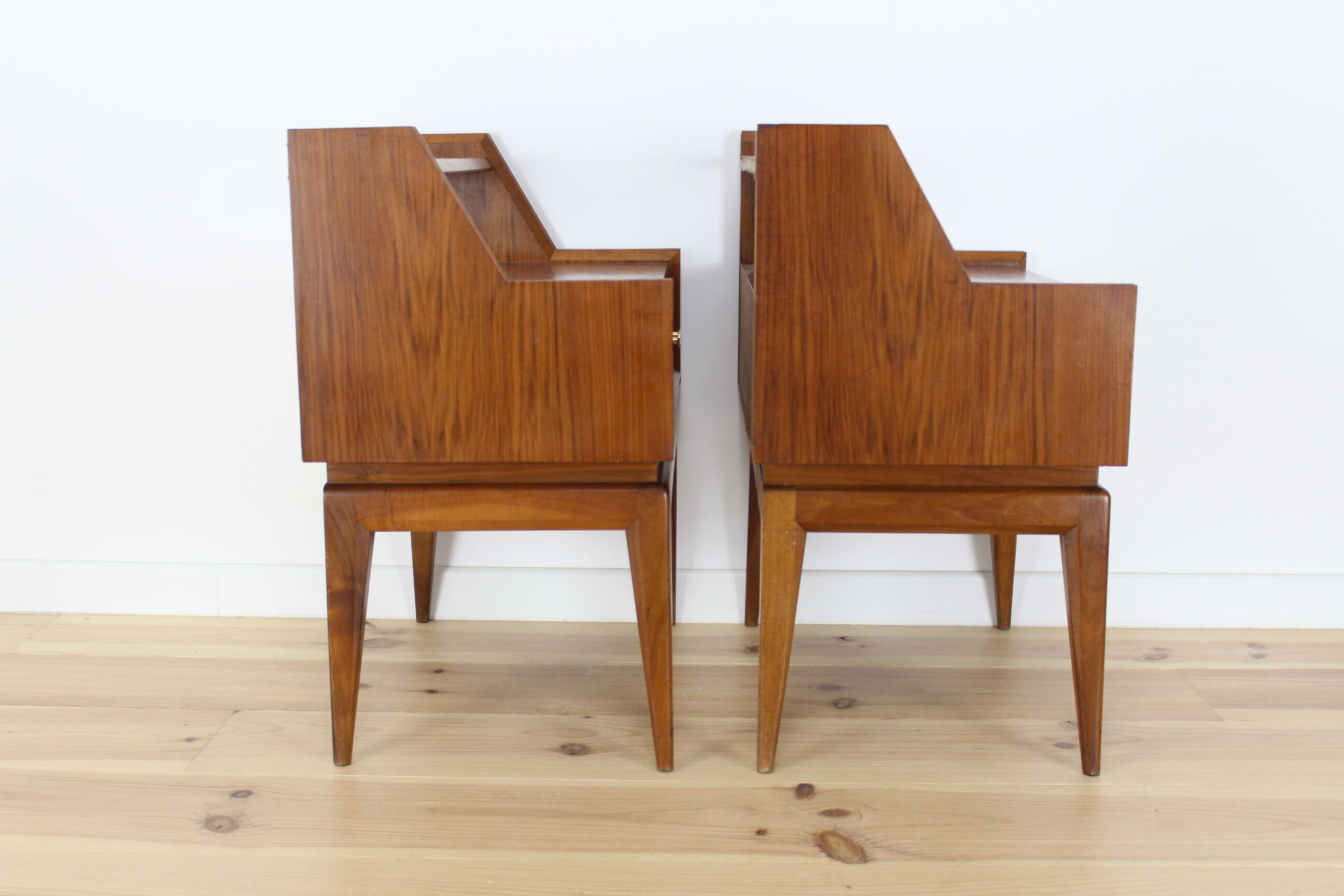 Pair of bedside tables or wooden nightstand, mid century, Scandinavian