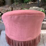 Pink velvet padded toad chair