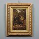 Old painting "Glimpse of a Landscape" oil on hardboard 1887