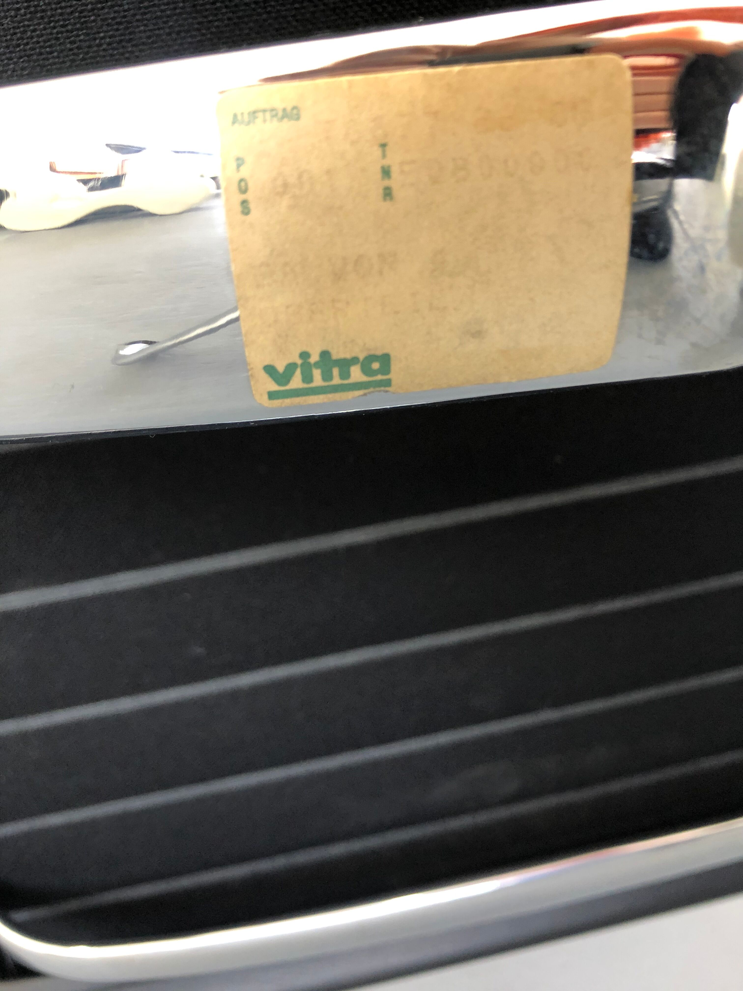 Black leather Ea-109 armchair by Charles Eames for Vitra