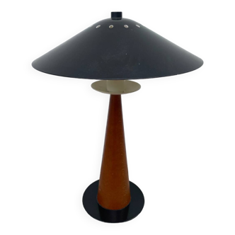 1980s metal and wood lamp