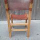 Serie de 4 chaises orme et cuir, maison regain
