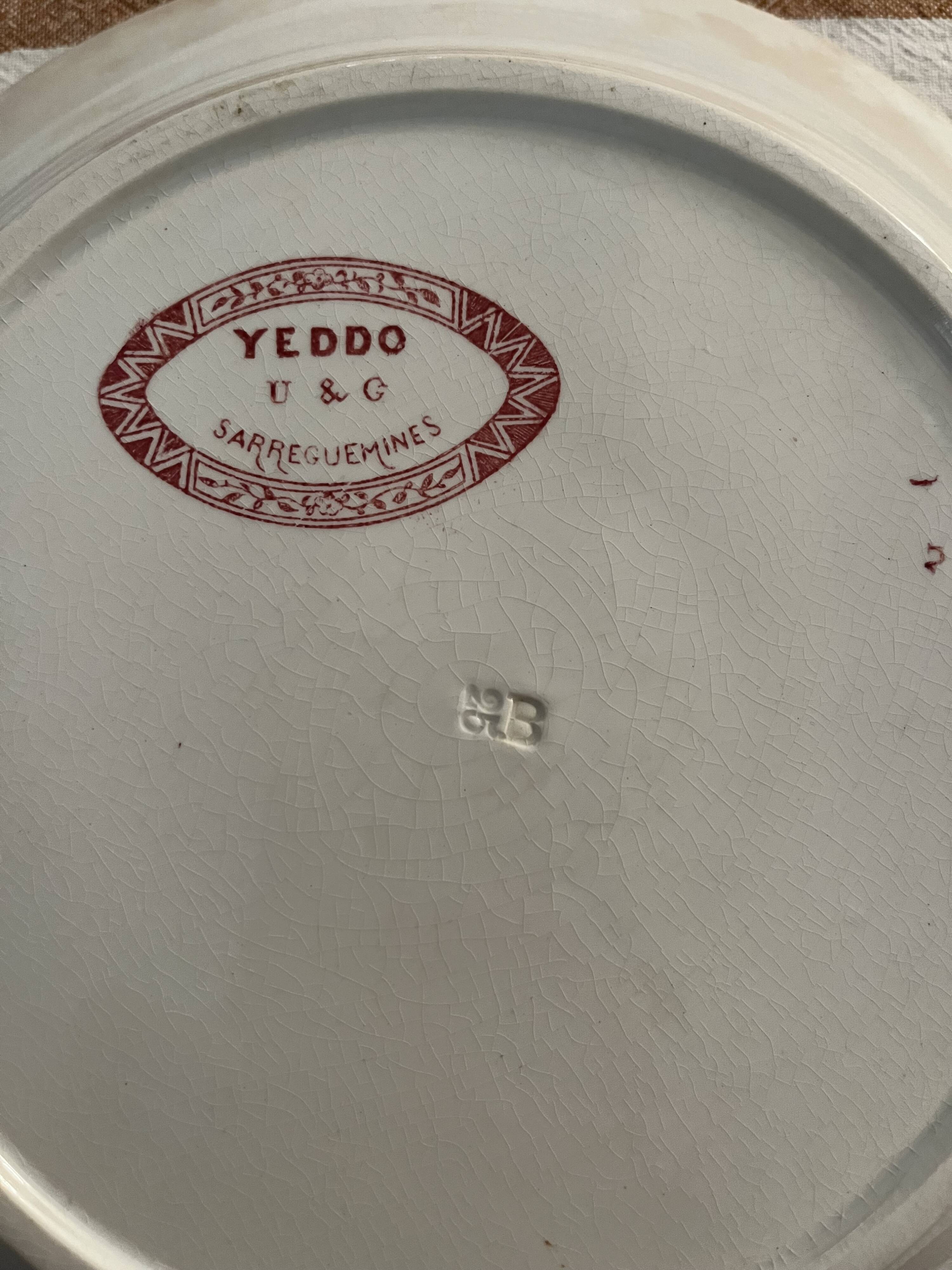 Shallow dish earthenware Yeddo U & C Sarreguemines