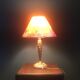 Bronze lamp, lampshade fabric stripe and cable vintage switch