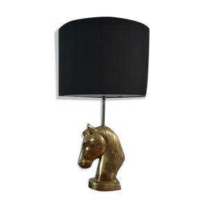 Lampe cheval vintage bronze signé