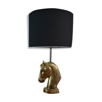 Lampe cheval vintage bronze signé fin XIXeme