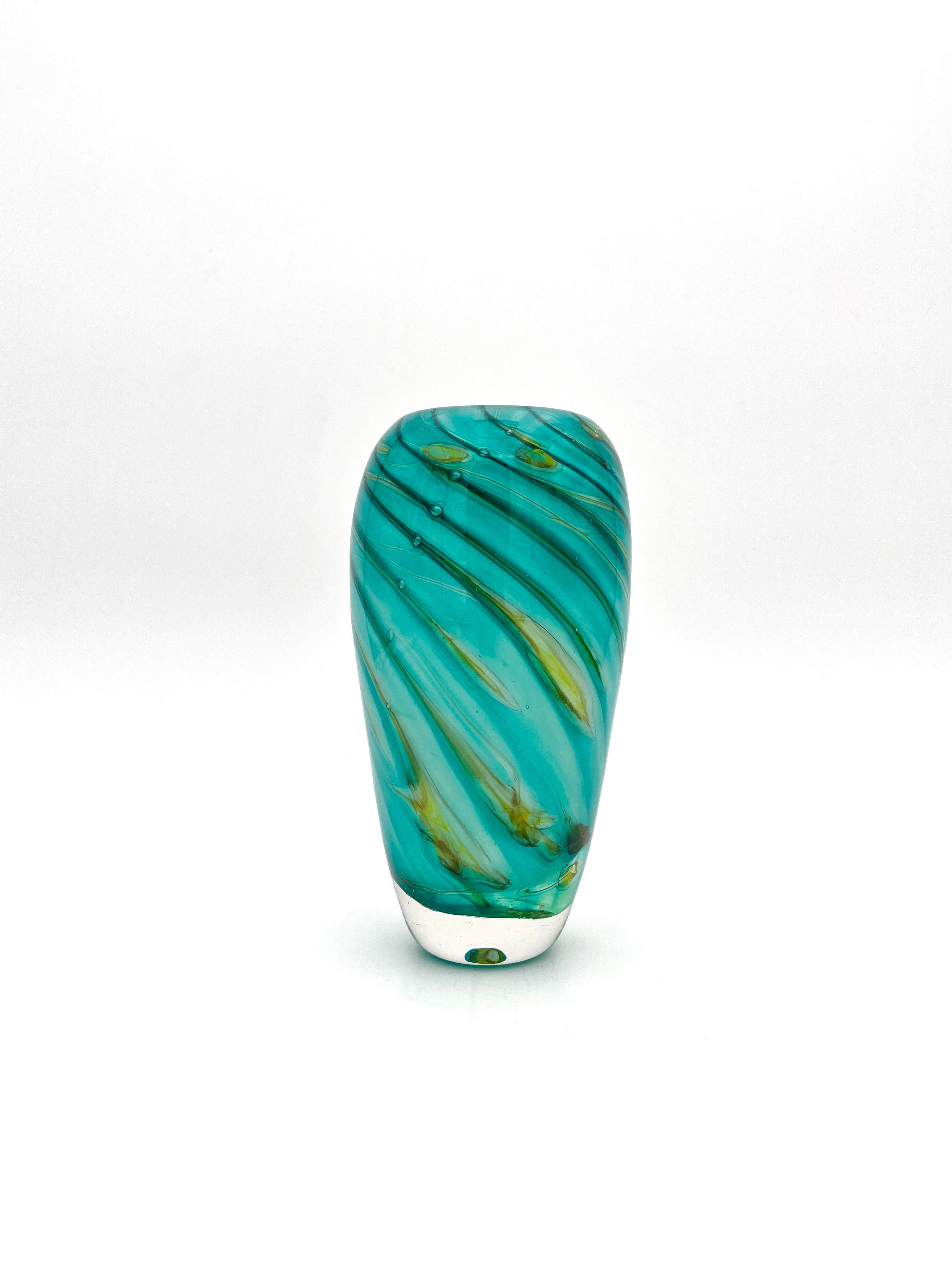 Bubble Glass Vase Signed Didier Saba Biot 2001