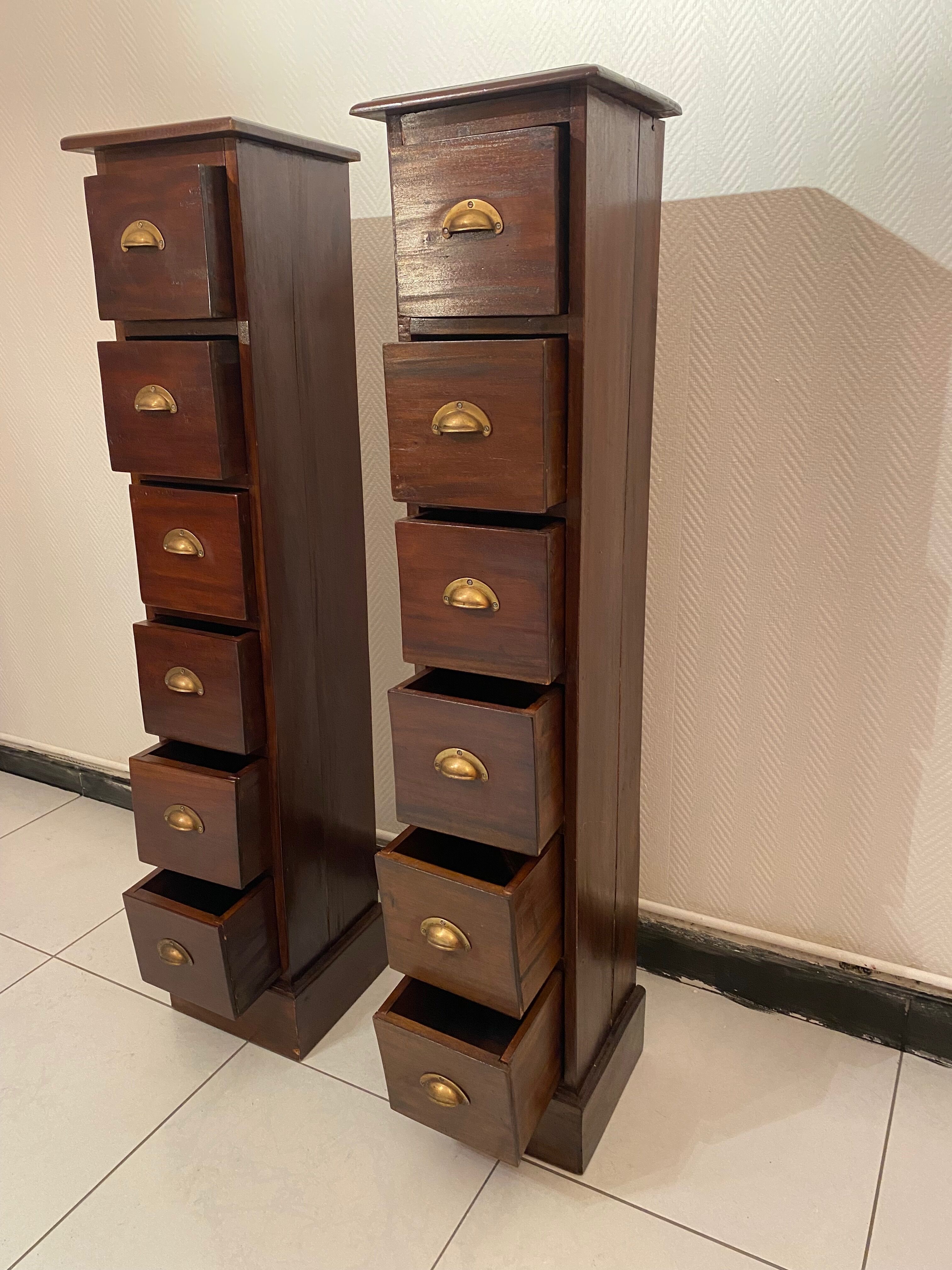Pair of industrial furniture column 1950
