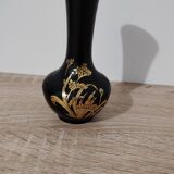 Black decorative vase with gold pattern