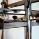 Space age 1970 coat rack in chromed metal and Bakelite