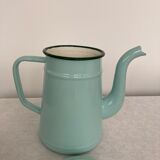 Mint green enamelled sheet metal coffee maker