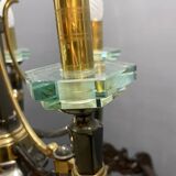 Lustre Lampart en laiton et cristal, années 1970