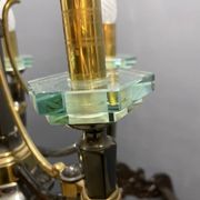 Lustre Lampart en laiton et cristal, années 1970