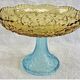 Georges Sand hollow two-tone glass compote bowl signed Portieux