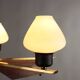 Vintage aluminum and teak chandelier, Italy, 1960s