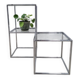 Table d'appoint modulaire en cubes chromés, années 1960 Poul Cadovius Série Abstracta