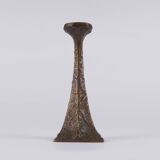 Brutalist bronze candle holder