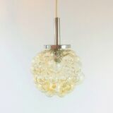 Mid Century Modern Amber Bubble Glass Pendant or Ceiling Light by Helena Tynell for Limburg, Germany
