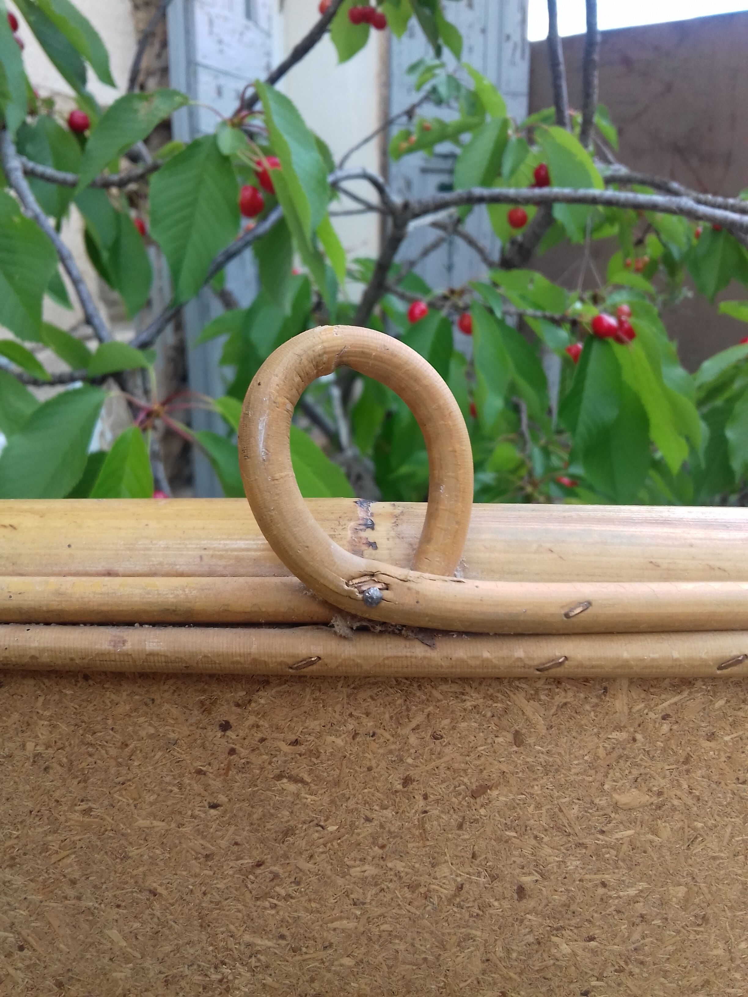 Mirror clear to ask or suspend rattan 46x132cm