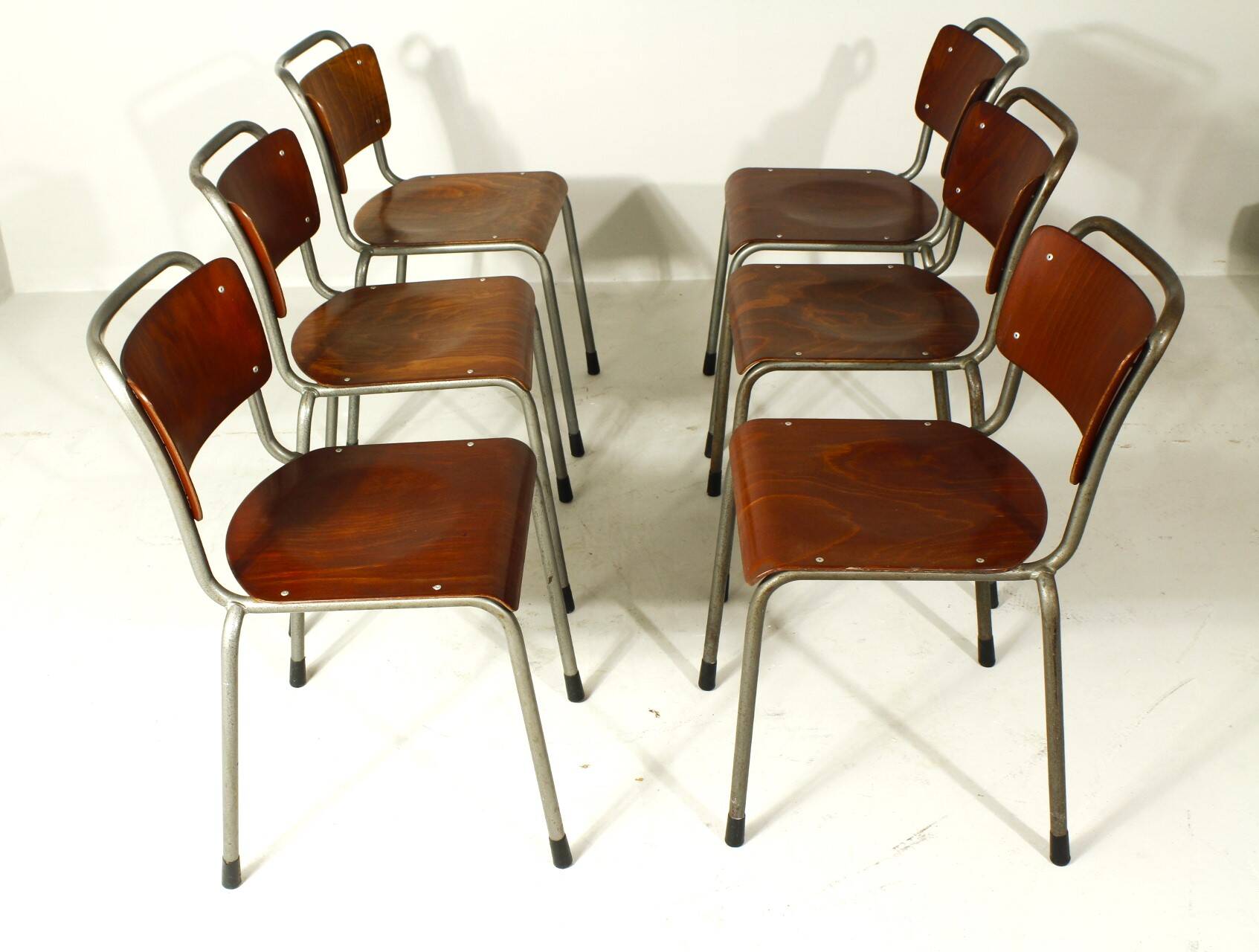 Set of 6 Vintage Gispen 106 Chairs TU Delft by W. H. Gispen, 1950s