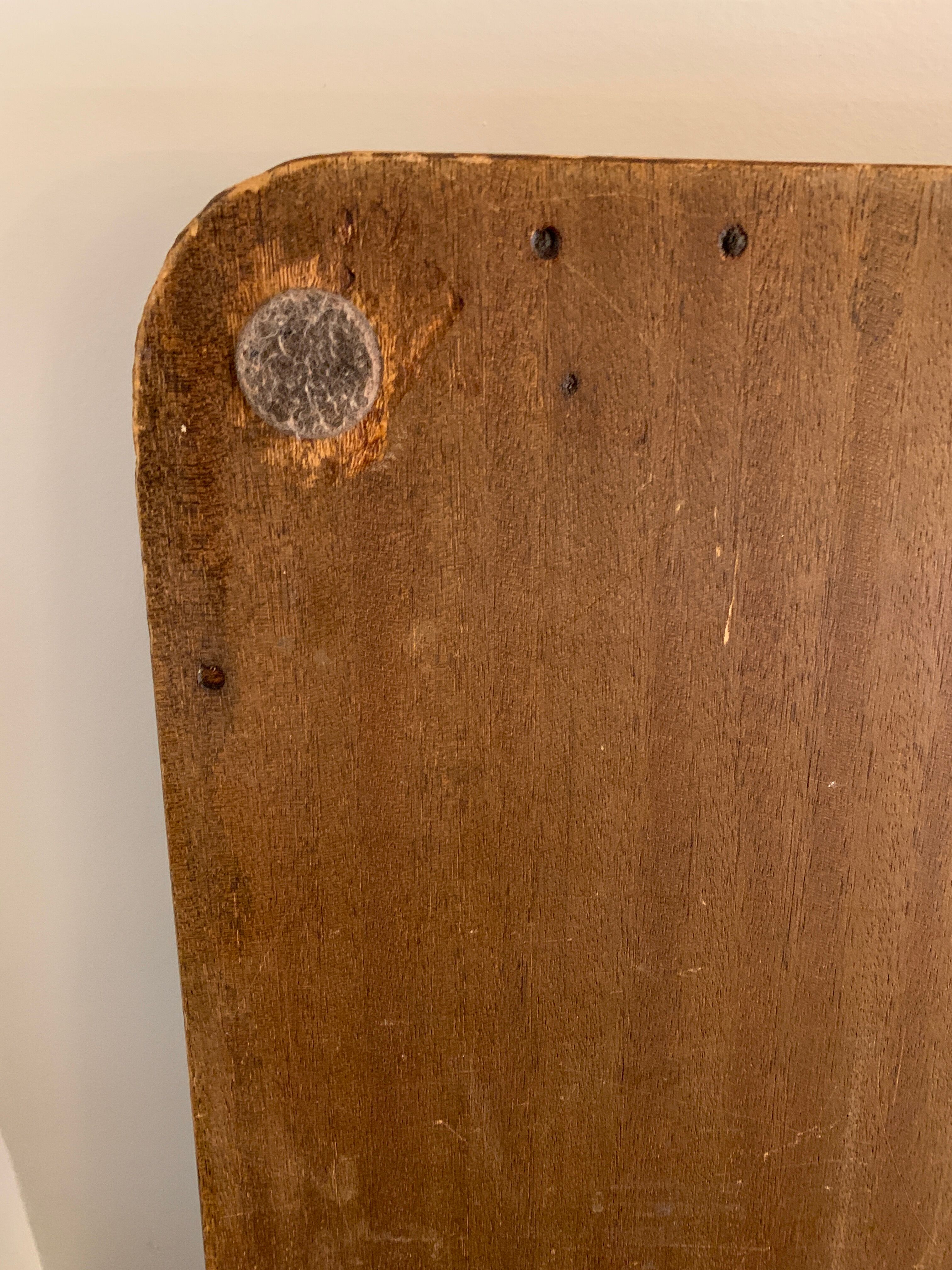 Plateau de service ancien en bois et laiton 61 x 38 cm