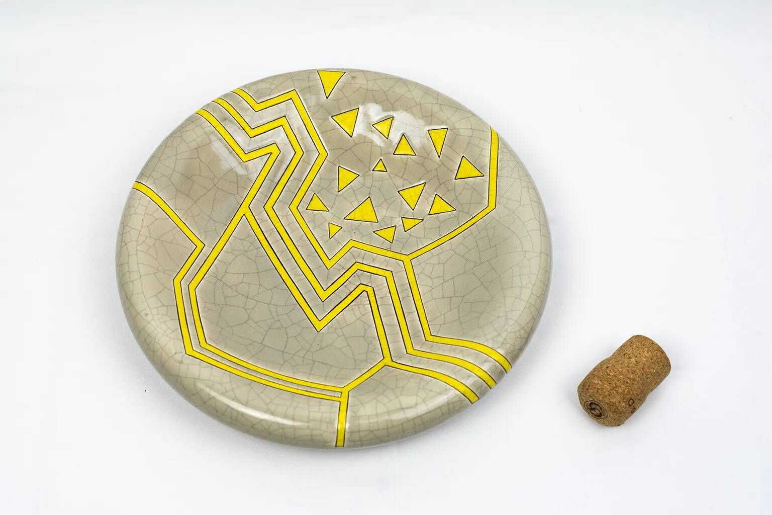 Enamelled faience cup Jacqueline Suzor, Faïencerie des Récollets Longwy,