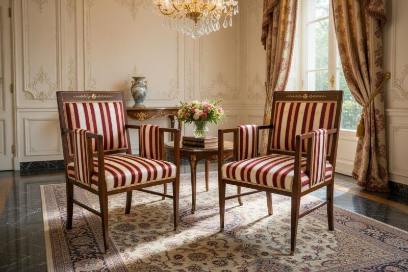 A pair of antique armchairs from the late 19th century, France. After renovation.
