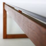 Teak coffee table with smoked glass top
