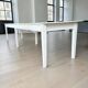 XL vintage dining table in white wood / dining room table
