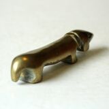 Brass dog paperweight, vintage from the 1970s