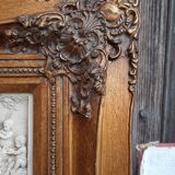 Beveled gilded mirror trumeau 74 cm x 42 cm stucco decor